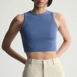 Brooklyn Industries Blue Fitted Crop Tank Top